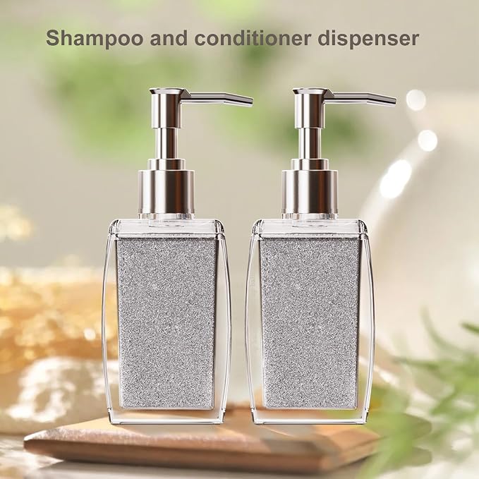 Purple Soap Dispenser with Refillable Plastic Pump - Image 3