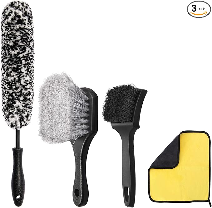 4PCS Compact Wheel & Tire Cleaning Kit by Unknown