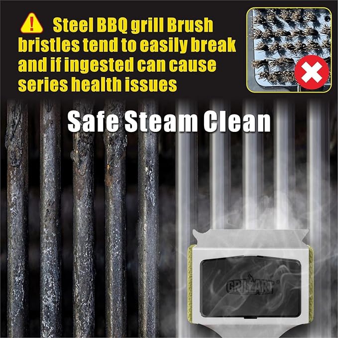 GRILLART Grill Brush Bristle Free, Replaceable BBQ Cleaning Head, Safe - Image 6