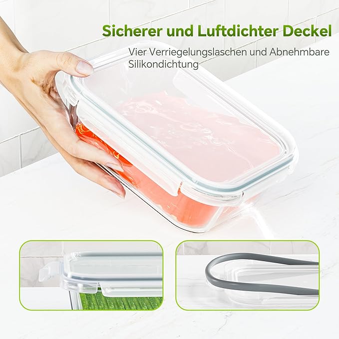 3-Pack 35 oz Borosilicate Glass Food Storage Containers - Image 3