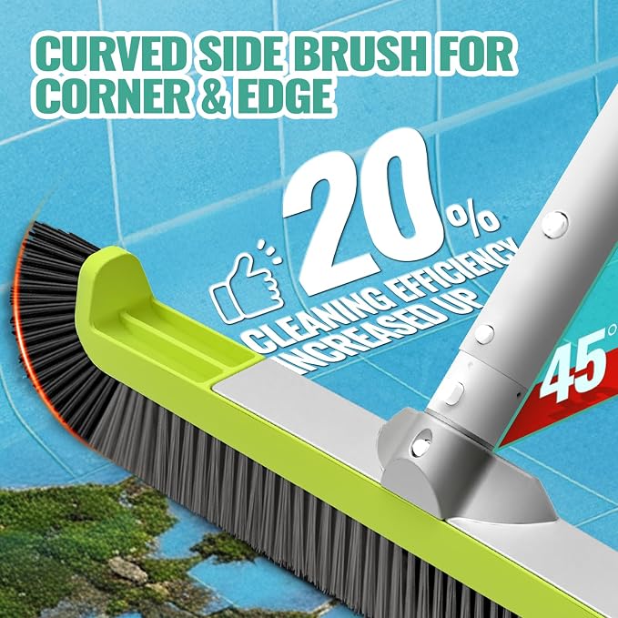18" Pool Brush Head for Cleaning Swimming Pool Walls, Curved Ends - Image 3