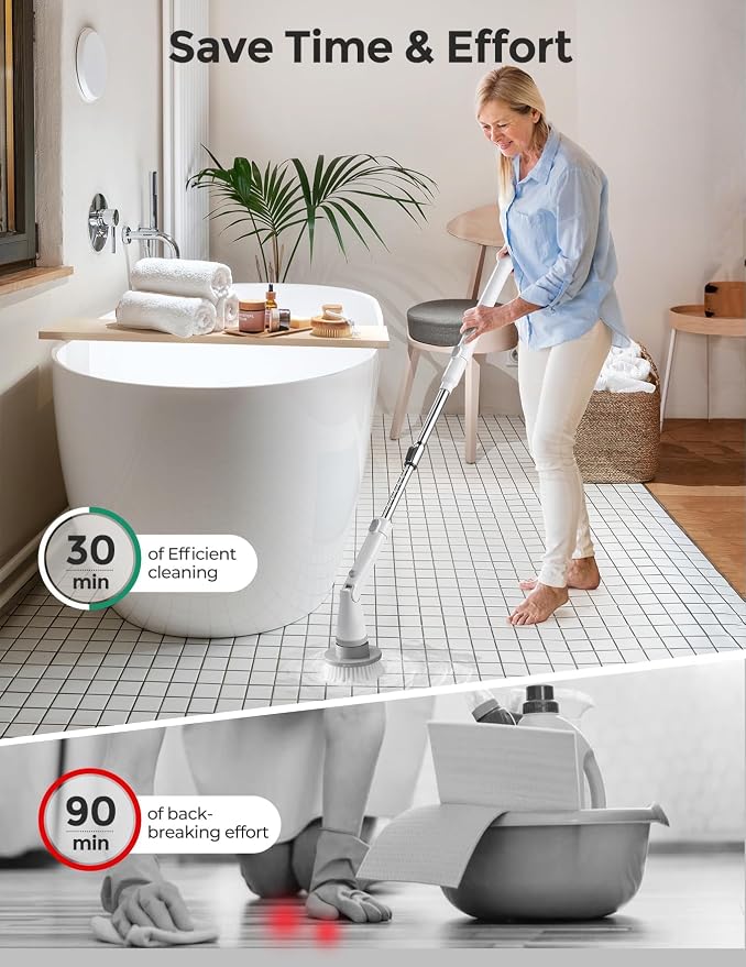 kHelfer Electric Spin Scrubber, Cordless Shower Scrubber - Image 4