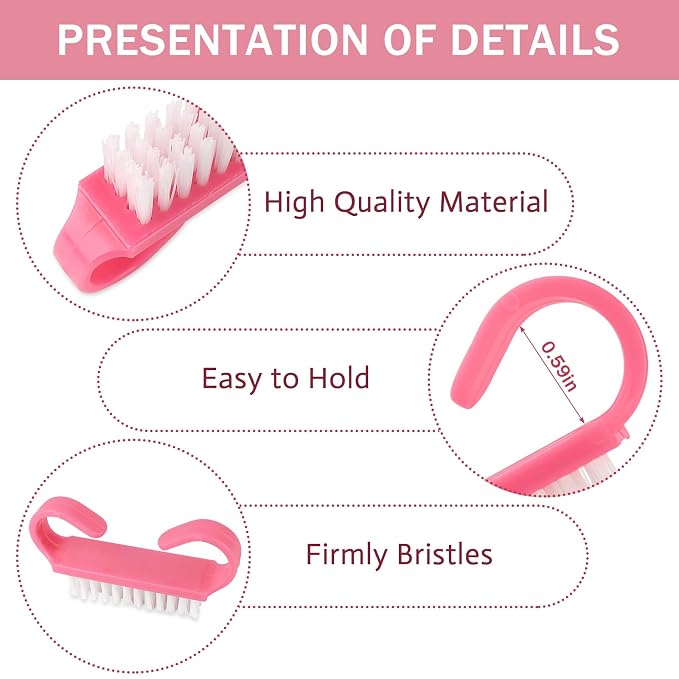 Travel Size Handle Grip Nail Brushes, 24 Pack Nail Cleaning Brushes, Hand Scrub - Image 3