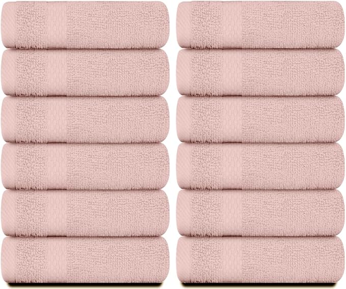 White Classic Luxury Cotton Washcloths 13x13 Inch - Image 2
