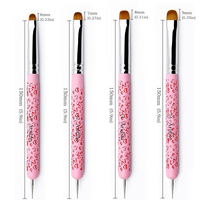4Pcs Professional Acrylic French Manicure Clean-Up Brushes & Dotting Pens - Image 5