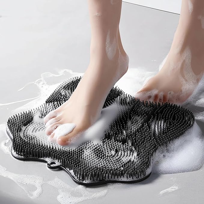 Show Foot Scrubber Mat & Silicone Back Scrubber by MERLEU