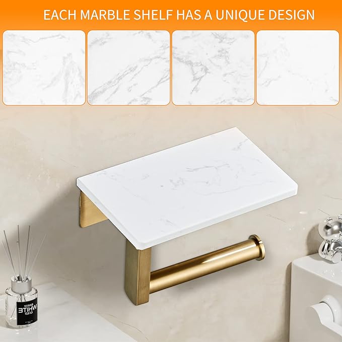 Brushed Gold Toilet Paper Holder - Image 3