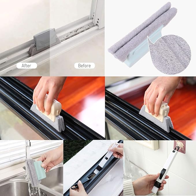 Magic Window Track Cleaner, Window Groove Cleaning Brush Tools Set - Image 2