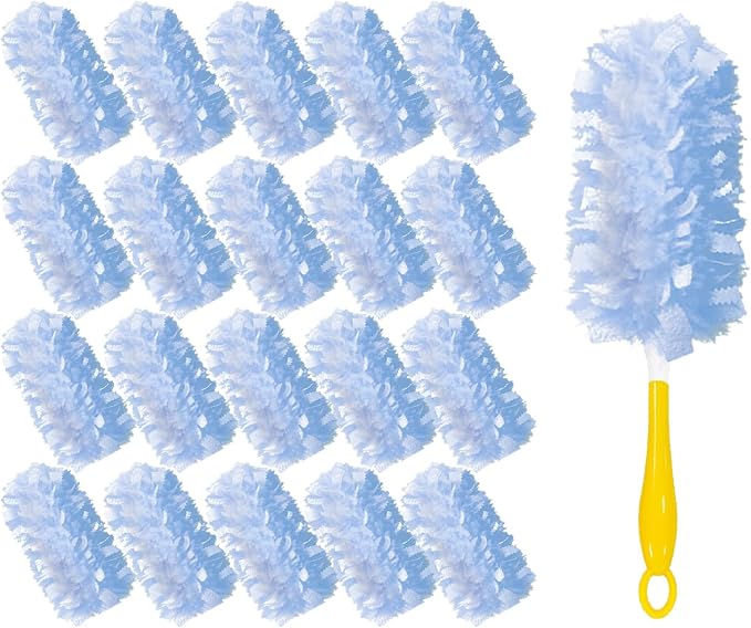 20 Count Duster Refills with Handle, Compatible with Swiffer Dusters Handle by BECORRECT