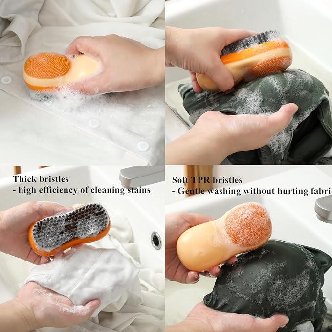 Two-Sided Laundry Stain Remover Brush, Soft Bristle - Image 5