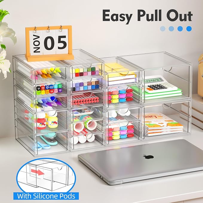 Makeup Acrylic Organizer with 17 Drawers, Desk Organizers and Accessories - Image 4