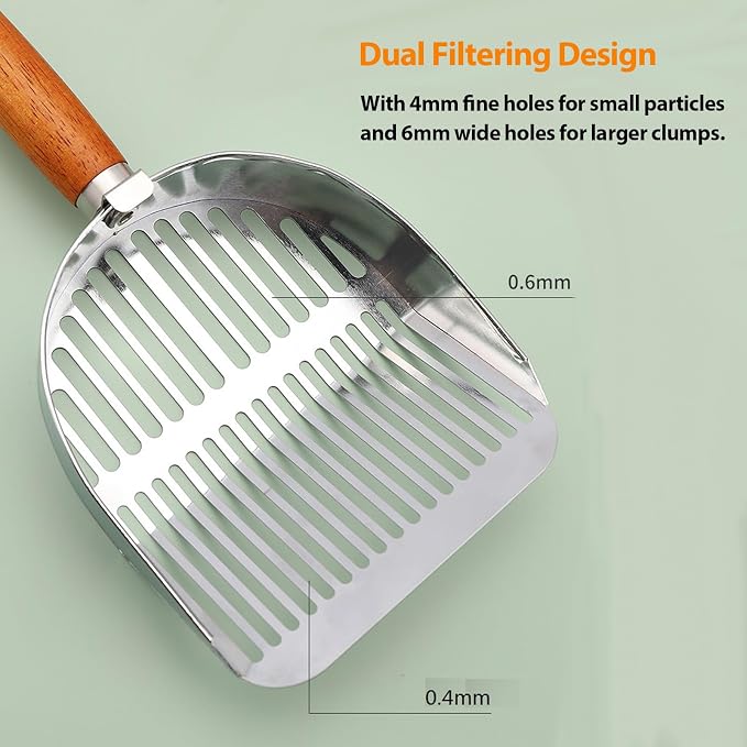 Stainless Steel Metal Cat Litter Scoop, Kitten Pooper Lifter - Image 5