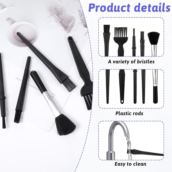 5 PCS Nylon Anti Static Dusting Brush, Mini Keyboard Cleaning Brushes Kit - Image 5