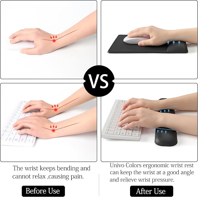 UnivoColors Design-Wave Set of Keyboad Wrist Rest & Mouce Pad, Artificial - Image 3