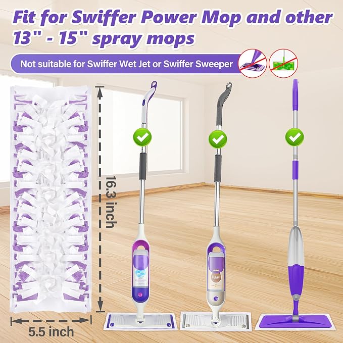 Mop Pads Refills for Swiffer Power Mop: 30 Pcs Wet Dry Disposable Pad for - Image 2