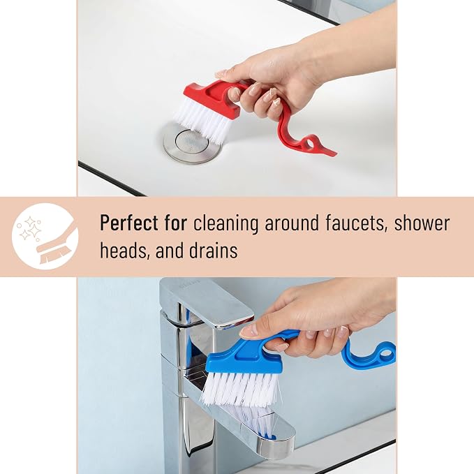 Slick- Window Track Cleaning Brush, 4 Pack, Colorful Ergonomic Handle, Built-in - Image 5