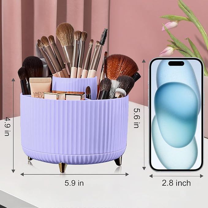 Diesisa Makeup Brush Holder Organizer, 360° Rotating Makeup Brush Organizer - Image 6