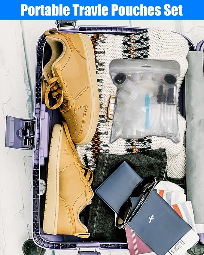 17 Pack Travel Pouches for Toiletries, TSA Approved, Portable Containers - Image 3