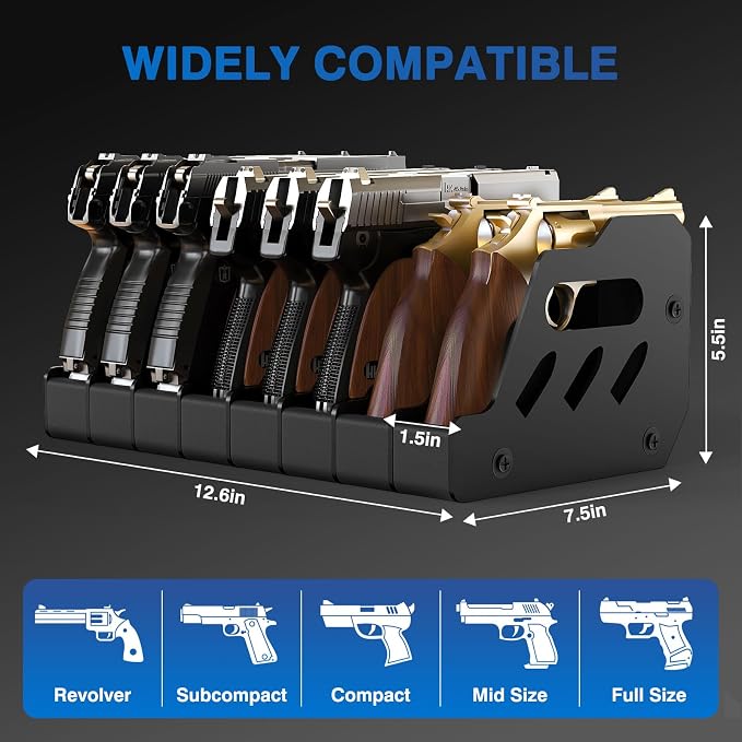 MoKo Pistol Rack for Gun Safe, Gun Rack Fits Most Handguns, Scratch Resistance - Image 3
