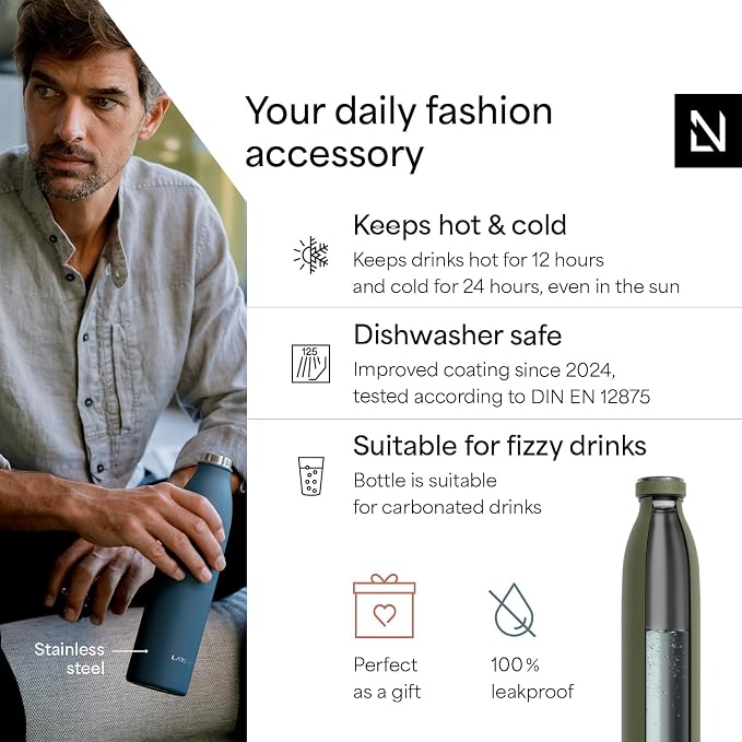 LARS NYSØM Stainless Steel Insulated Water Bottle 12oz 17oz 25oz 34oz 51oz | - Image 2