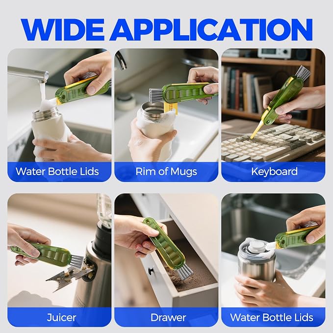 6 Pack Holikme 4 in 1 Cup Lid Cleaning Brush Set - Image 6