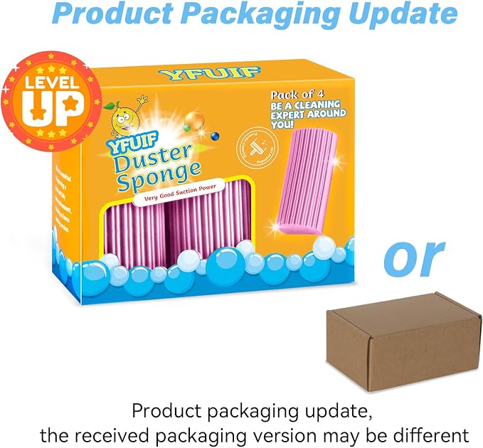 4 Pack Damp Clean Duster Sponge, Magic Sponge Eraser - Image 4