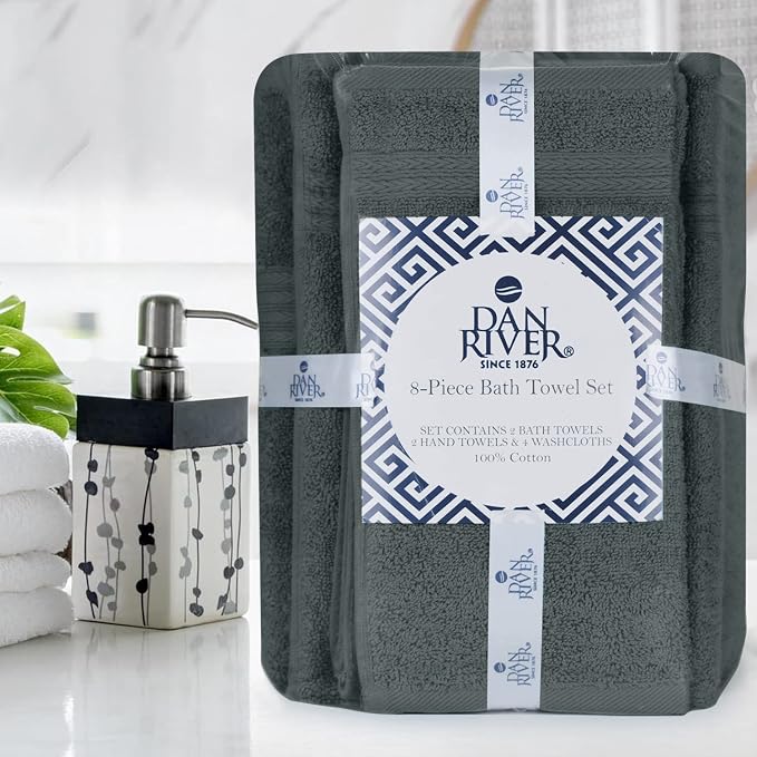 DAN RIVER 8 PC Luxury Bath Towels - Image 8