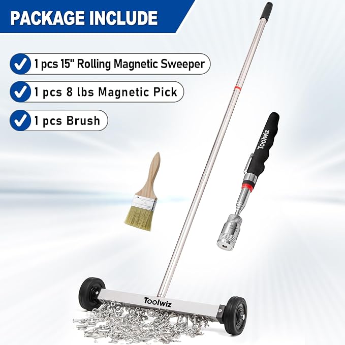 Toolwiz 15" Rolling Magnetic Sweeper 10lbs, - Image 8