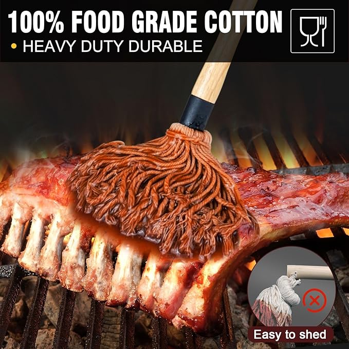 Walfos Basting Brush Silicone and BBQ Mop, Grill Basting Mop - Image 2