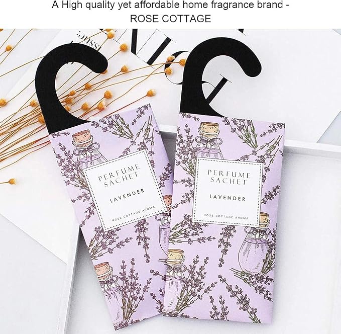 ROSE COTTAGE Large 12 Packs Lavender Hanging Closet Deodorizer Air Freshener - Image 6