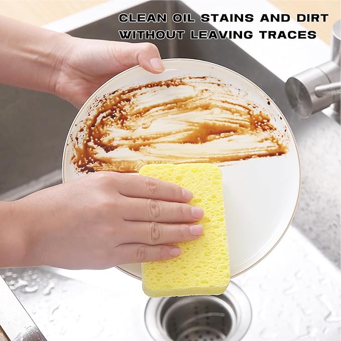 Large Cellulose Sponges, Thick Heavy Duty Scrub Sponges, Kitchen Sponges - Image 3