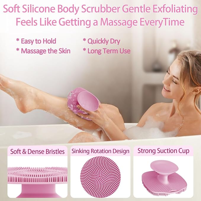 Soft Silicone Body Scrubber Gentle Like a Hand Exfoliating Your Skin and Build - Image 4