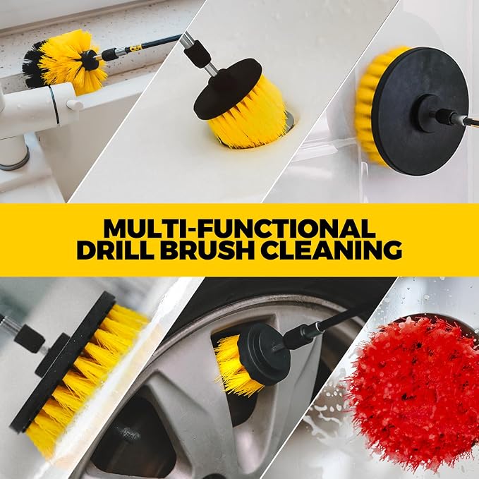 Holikme 22Pack Drill Brush Attachments Set, Scrub Pads & Sponge, Buffing Pads - Image 2