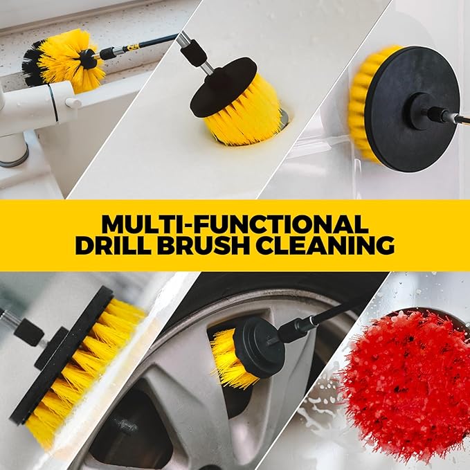 Holikme 22Pack Drill Brush Attachments Set, Scrub Pads & Sponge, Buffing Pads - Image 2