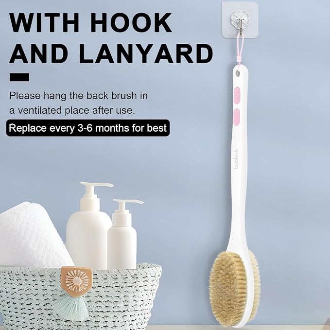 Back Scrubber for Shower with Long Handle, Exfoliating Bath Brush for Body - Image 7