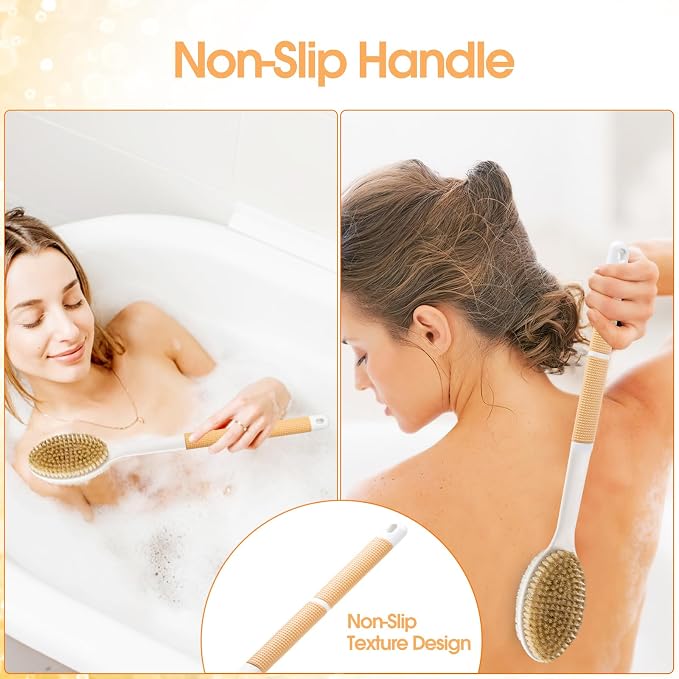 Body Scrubber Anti Slip for Shower, Shower Brush Long Handle - Image 2
