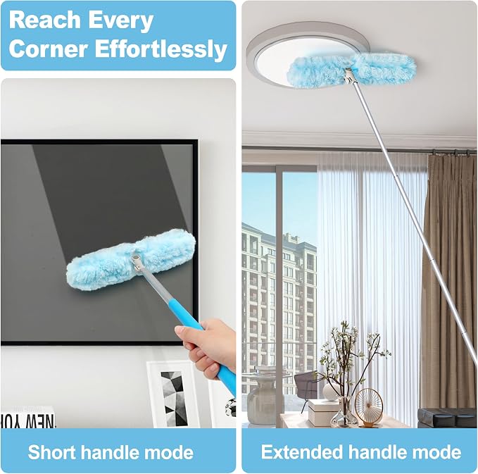 JEHONN Duster with 6 ft Extension Pole, 10 Refills Compatible with Swiffer - Image 2