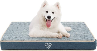 VANKEAN Waterproof Dog Pad Bed Mat Reversible (Warm&Cool), Removable Washable Cover & Waterproof Inner Lining, Pet Mattress for Cats and Dogs, Joint Relief Crate Bed, Navy-Medium