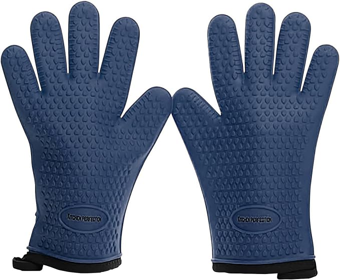 KITCHEN PERFECTION XL Silicone Smoker Oven Gloves-Extreme Heat Resistant BBQ by Kitchenperfection