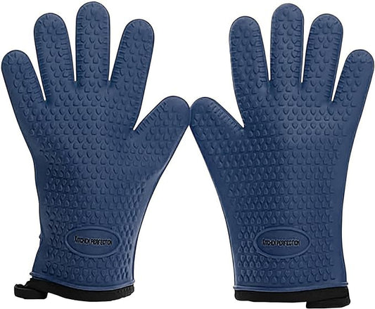 KITCHEN PERFECTION S Silicone Smoker Oven Gloves -Extreme Heat Resistant BBQ by Kitchenperfection