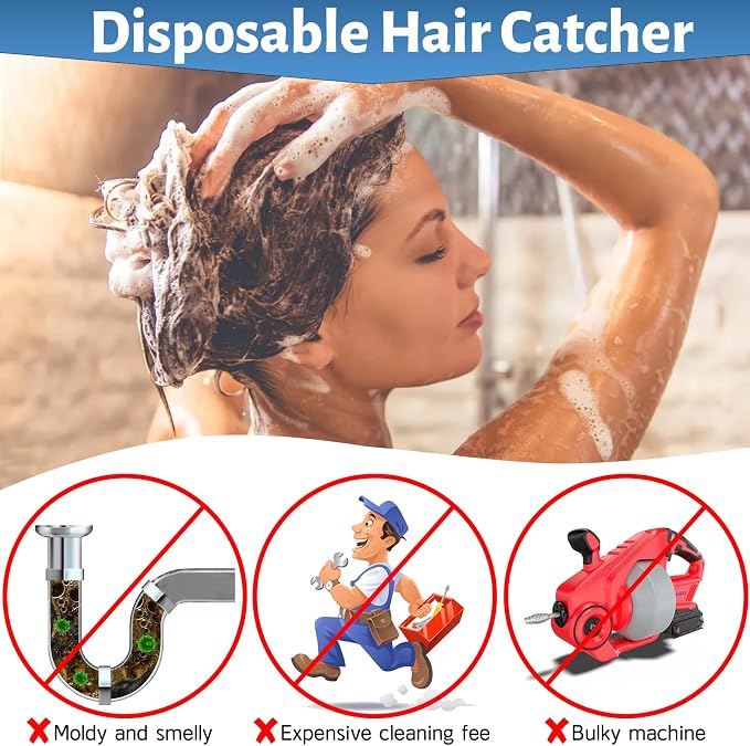 Shower Drain Hair Catcher, 35 Pack Disposable Hair Catcher Shower Drain Mesh - Image 5
