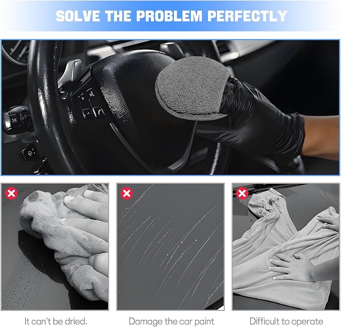 Hovom 6PCS Microfiber Wax Applicator, Soft Automotive Waxing Foam Pads - Image 4