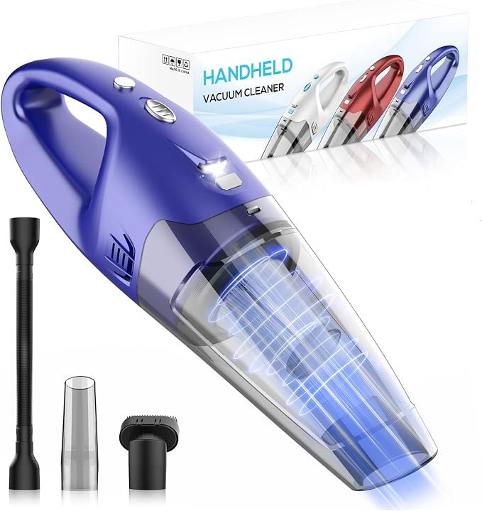 Handheld Vacuum Cordless Rechargeable – 6000Pa Mini Hand Held Vacuum, LED Light by YOOHI