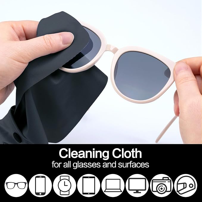 Vemiss 6 Pack Microfiber Glasses Cleaning Cloth, Wipes Lens Eyeglasses & Screens - Image 3