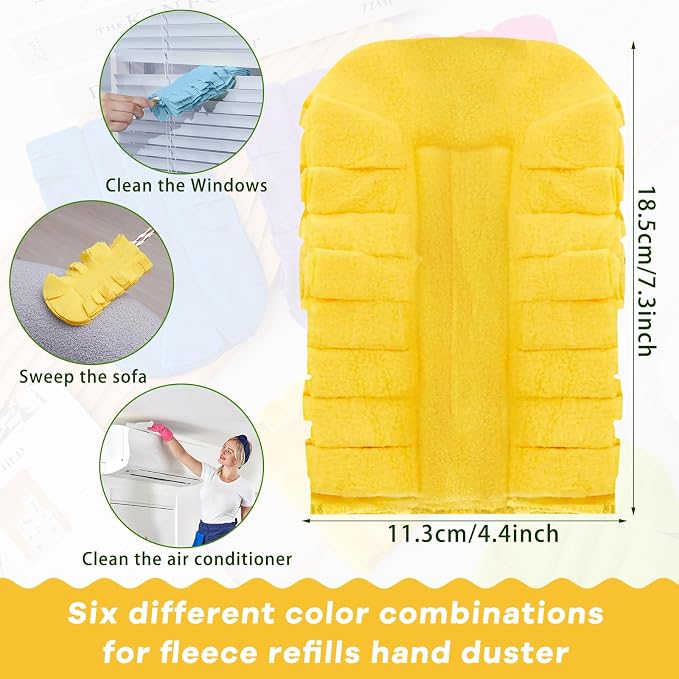 Zubebe 12 Pcs Duster Refill Reusable Fleece Duster Refills Feather Flat Dusters - Image 2