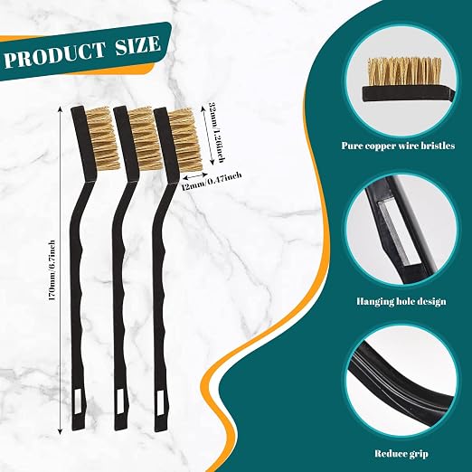 24 Pcs Mini Brass Brush Set, Brass Scratch Brush - Image 2