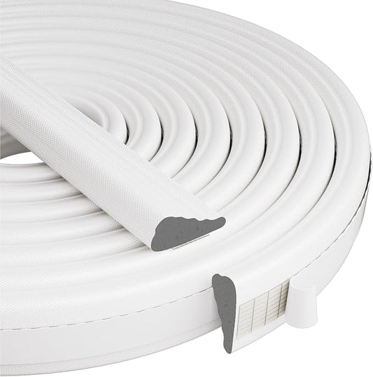 Wedge-Shape Window Weather Stripping Door Frame Seal Strip 2Pcs×196" White by KNEELISA