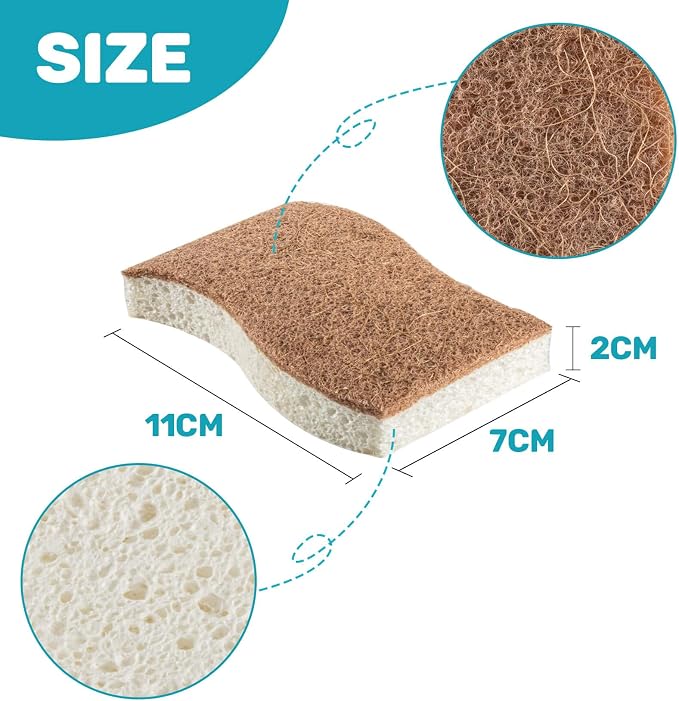MAQIHAN 10PCS Natural Sponges for Dishes - Image 2