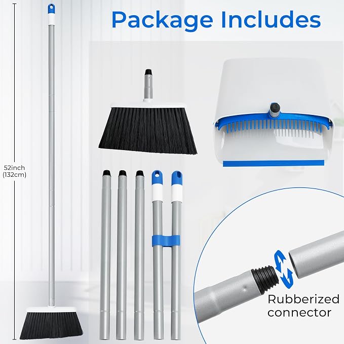 Broom with Dustpan Combo Set, Dustpans Stand Up - Image 6