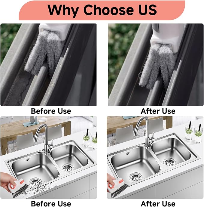 2 Pcs 2 in 1 Window Track Cleaner, Groove Cleaner Brush, Effective Window Sill - Image 5